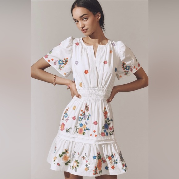Anthropologie Dresses & Skirts - Anthropologie x The Somerset Embroidered Mini Dress Size Medium NWT